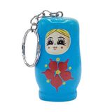 Ahşap Matruşka Bebek Anahtarlık Mavi 5cm Büyük Boy