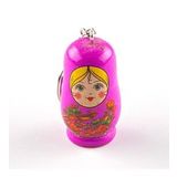 Ahşap Matruşka Bebek Anahtarlık Mor