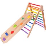 Ahşap Merdiven ve Geometrik Tırmanma Rampası & Kaydırak Seti - Standart