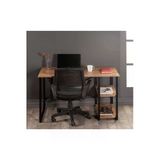 Ahsap Metal Çalisma Masasi Ofis, Bilgisayar, Laptop Kahverengi 114X53x70 Cm