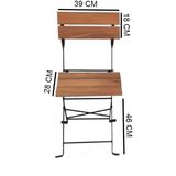 Ahşap - Metal Katlanır Sandalye 2 Adet - 6456 Ecorce Tube Marron - Polyester