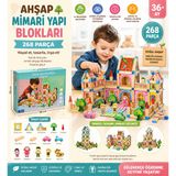 Ahşap Mimari Yapı Blokları 268 Parça Eğitici Yaratıcı Ve Renkli İnşa Seti
