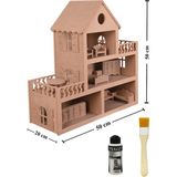 Ahşap Minyatür Oyuncak Evi ve Mobilya Takımı, Kahverengi, Şık ve Doğal Tasarım - Seçenek 1 - Ahşap - Ceviz