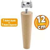 Ahsap Mobilya Koltuk Kanepe Sehpa Masa Ayagi Ayaklari M8 Civatali 12 Cm + Baglanti Aparatli
