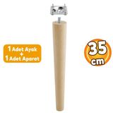 Ahsap Mobilya Koltuk Kanepe Sehpa Masa Ayagi Ayaklari M8 Civatali 35 Cm + Baglanti Aparatli
