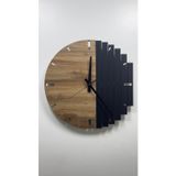 Ahşap Modern Duvar Saati, Salon Duvar Saati, Oturma Odası Duvar Saati, Ev Hediyesi, 42cm