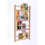 Ahşap Montessori Eğitici Çocuk Odası Kitaplık Rafı Duvara Monte 4 Bölmeli 120 Cm X 60 Cm X 6 Cm
