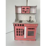 Ahşap Montessori Eğitici Mutfak Oyuncağı 82X55CM Pembe - Seçenek 1 - Ahşap - Bej