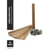 Ahşap Mum Fitili ve Sabitleme Demiri - 10 Adet ( 13 cm x 1.5 cm x 0,5 cm ) Mum Yapım Malzemeleri - 1 Adet