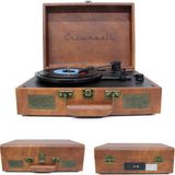 Ahşap Nostaljik Pikap Müzik Çalar Bluetooth & Hoparlörlü Gramofon 33/45/78 Devir Taş ve Plastik Plak Çalar - SARI