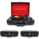 Ahşap Nostaljik Pikap Müzik Çalar Bluetooth & Hoparlörlü Gramofon 33/45/78 Devir Taş ve Plastik Plak Çalar - SİYAH