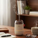 Ahşap Odun Ateşi TASARIMLI 280 ml Ultrasonik Hava Nemlendirici & Aroma Difüzör – Soğuk Buhar Makinesi, LED Işıklı, Ortam Nemlendirici (3) - Bej
