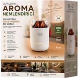 Ahşap Odun Ateşi Tasarımlı 280 Ml Ultrasonik Hava Nemlendirici & Aroma Difüzör – Soğuk Buhar