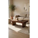 Ahşap Orta Sehpa 100X60 cm Iskandinav Salon Sehpası Modern Orta Masa - Ceviz