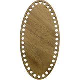 Ahşap Oval Elips Sepet Tepsi Tabanı 20X10CM Ceviz Çift Yüz 3 mm Mdf - Siyah 030 - Standart