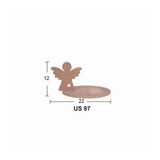 Ahşap Oval Melek Bardak Altlığı 22x12cm US97