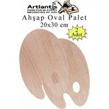 Ahşap Oval Palet Naturel 20X30 cm 2 Adet Orta Boy Ahşap Boya Paleti Resim Boyama Tepsisi Akrilik Guaj Karıştırıcı 20X30 - Standart