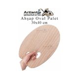 Ahşap Oval Palet Naturel 30X40 Cm 1 Adet Büyük Boy Ahşap Boya Paleti Resim Boyama Tepsisi Akrilik Guaj Karıştırıcı