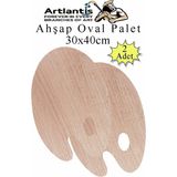 Ahşap Oval Palet Naturel 30X40 cm 2 Adet Büyük Boy Ahşap Boya Paleti Resim Boyama Tepsisi Akrilik Guaj Karıştırıcı 30X40 - Standart - Çok Renkli