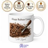 Ahşap Oymacı İskarpela Vuruşu Ceviz Ağacı Motif İşleme Kupa Hediye Bardak