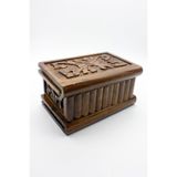 Ahşap Oymalı Şifreli Sandık Büyük Boy, Ceviz Ağacı, El İşçiliği, 23x15x12 cm