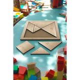 Ahşap Oyuncak Çocuklar Için Eğitici Öğretici - Tangram - Figür Ve Çözüm Kartlı