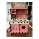 Ahşap Oyuncak Mutfak Seti - Pembe Retro Tasarım smlxmutfakseti
