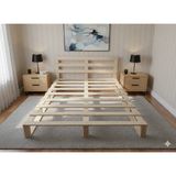 Ahşap Palet Yatak 160 x 200 Çift Kişilik Ahşap Renk - 100 x 200 cm