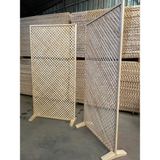 Ahşap Paravan Separatör 100 x 200 cm Ağaç Temalı Dayanıklı Ahşap Malzeme ile Tek Parçalı - 100x200