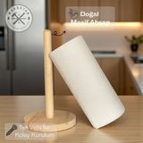 Ahşap Peçetelik & Kağıt Havluluk – Doğal Ahşap Napkin Holder ve Paper Towel Dispenser Mutfak Dekoru - 15-27