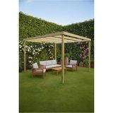 Ahşap Pergole Tente Çardak Modern Tasarım 250x250 cm Eskitme Ceviz Renk