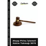 Ahşap Pirinç İşlemeli Hakim Tokmağı 9070 Sanatsal Parça Çalışma Masası Büro Dekoru
