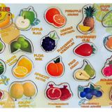Ahşap Puzzle Meyve Eğitici Zeka Geliştiren Çocuk Oyuncak Montessori WoodyLife İngilizce Türkçe