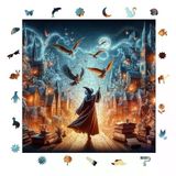 Ahşap Puzzle Yetişkin - Büyücü - 353 Parça, 29 X 29 Cm - Yapıştırıcı Folyo Dahil - Benzersiz Şekilli Parçalar & Özel Figürler - S1-06