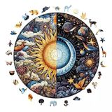 Ahşap Puzzle Yetişkin - Gün Ve Gece - 252 Parça, 29 X 29 Cm - Yapıştırıcı Folyo Dahil - Benzersiz Şekilli Parçalar & Özel Figürler - A1-05