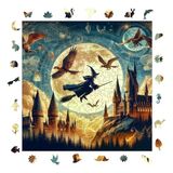 Ahşap Puzzle Yetişkin - Sihirbaz ve Büyü Okulu - 353 Parça, 29 x 29 cm - Yapıştırıcı Folyo Dahil - Benzersiz Şekilli Parçalar & Özel Figürler - S1-07