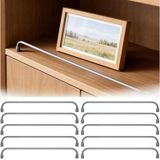Ahşap Raflar için Metal Raf Koruma Rayları - 10'lu Paket Düşme Önleyici Çubuk, Mutfak Dolapları, Kitaplıklar, Ayakkabı Rafları ve Galeri Teşhirleri için 23" Dekoratif Devrilme Çiti