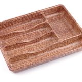 AHŞAP RENK - 5 BÖLMELİ ÇEKMECE İÇİ KAŞIKLIK 36X29CM-Findit
