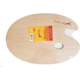 Ahşap Resim Paleti, Mdf Oval Palet, 20X30 Cm, 0,3 cm Kalınlık - Çok Renkli