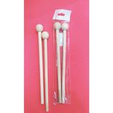 Ahşap Ritim Çubuğu, Davul Tokmağı 25 cm 2 'li Set ( 2 Adetten Oluşuyor) - Pembe