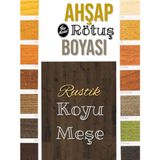 Ahşap Rötuş Boyası - Rustik Meşe - 25ML, Fırçalı Cam Şişede Mobilya Masa Sehpa Çizik Onar - Çok Renkli