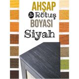 Ahşap Rötuş Boyası - Siyah 25ML , Fırçalı Cam Şişede Mobilya Masa Sandalye Sehpa Çizik Onarıcı