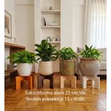 Ahşap Saksı Standı - 4 Renk 25 cm x 15 cm Saksılık - Saksı Altlığı , Bitki Standı ve Çiçeklik - Çam