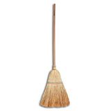 Ahşap Saplı Çalı Çırpı Çavdar Süpürge - Bahçe Süpürgesi - Çöpçü Bahçe Süpürgesi - 150 Cm. Sarı