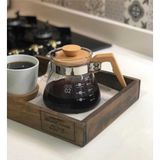 Ahşap Saplı Cam Kahve Demliği 400 ml
