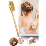 Ahşap Saplı Doğal At Kılı Selülit Fırçası Peeling Masaj Fırça Banyo Fırçası