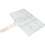 Ahşap Saplı Mangal Izgarası Galvanizli Paslanmaz Kafes Demir 30 x 40 cm - Renkli - 1