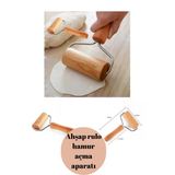 Ahşap Saplı Rulo Hamur Açma Aparatı Pürüzsüz Merdane Oklama Baklava Börek Bazlama Açma