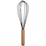 Ahşap Saplı Silikon Mutfak Hazırlık Çırpıcısı, Siyah, 27 cm, 1 Adet