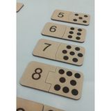 Ahşap Sayı Kartları Montessori Eşleştirme Bulmacası, Evde Eğitim Etkinliği, Okul Öncesi Oyuncakları - Kahverengi